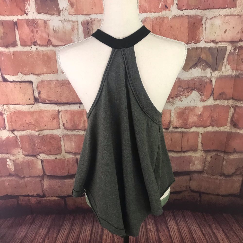 Free people twin peaks green grey halter tank S - Picture 5 of 8